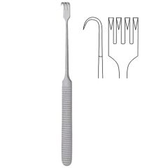Rake retractor serrated